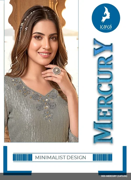 Mercury By Kaya Salsa Embroidery Work Kurti With Bottom Dupatta